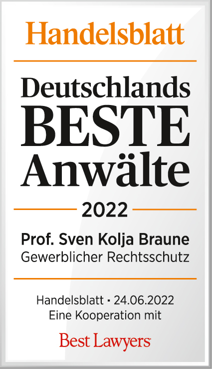 Handelsblatt Award 2022 for germanys best lawyers Prof Sven Kolja Braune